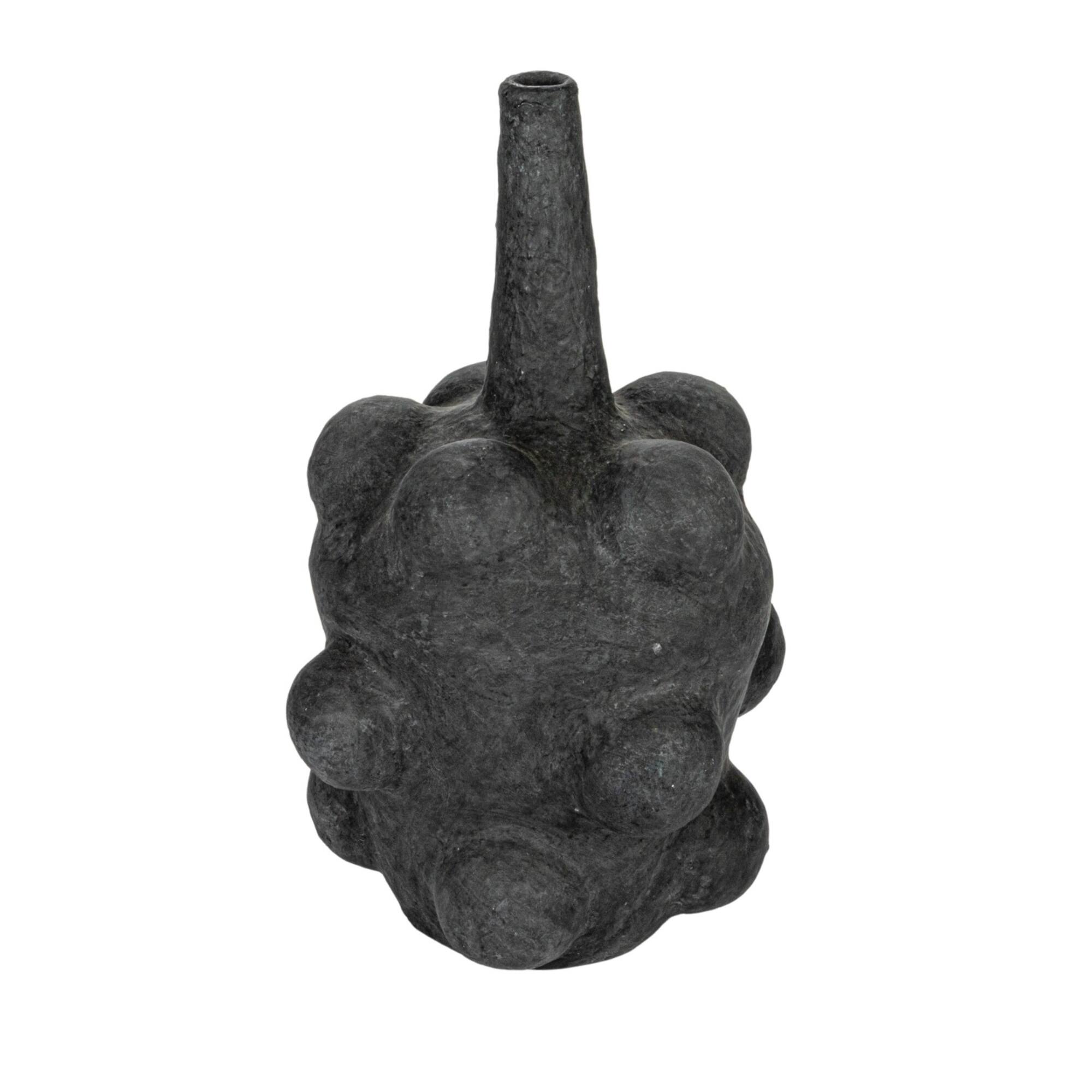 Hello Honey® 21" Black Handmade Paper mache Bubble Vase with Distressed Finish